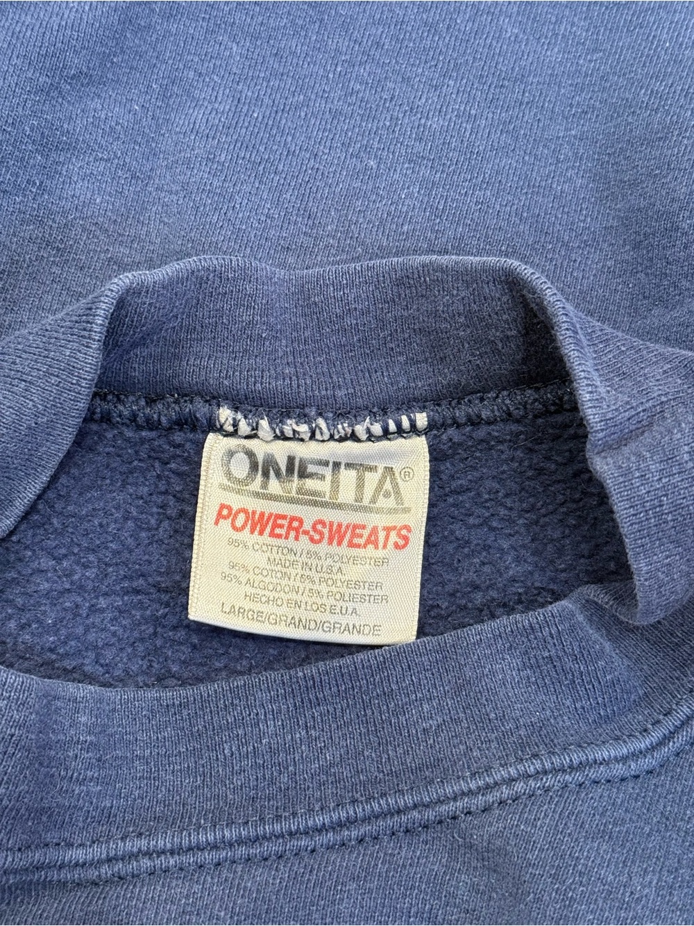Vintage 90s Oneita Power-Sweats Los Angeles California Sailboat Sweatshirt Large - Picture 4 of 6